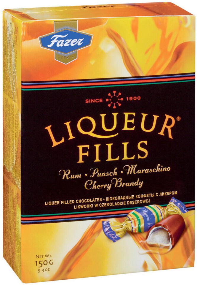 Fazer Liqueur Fills – Schokoladenpralinen Mit Likörfüllung (165g