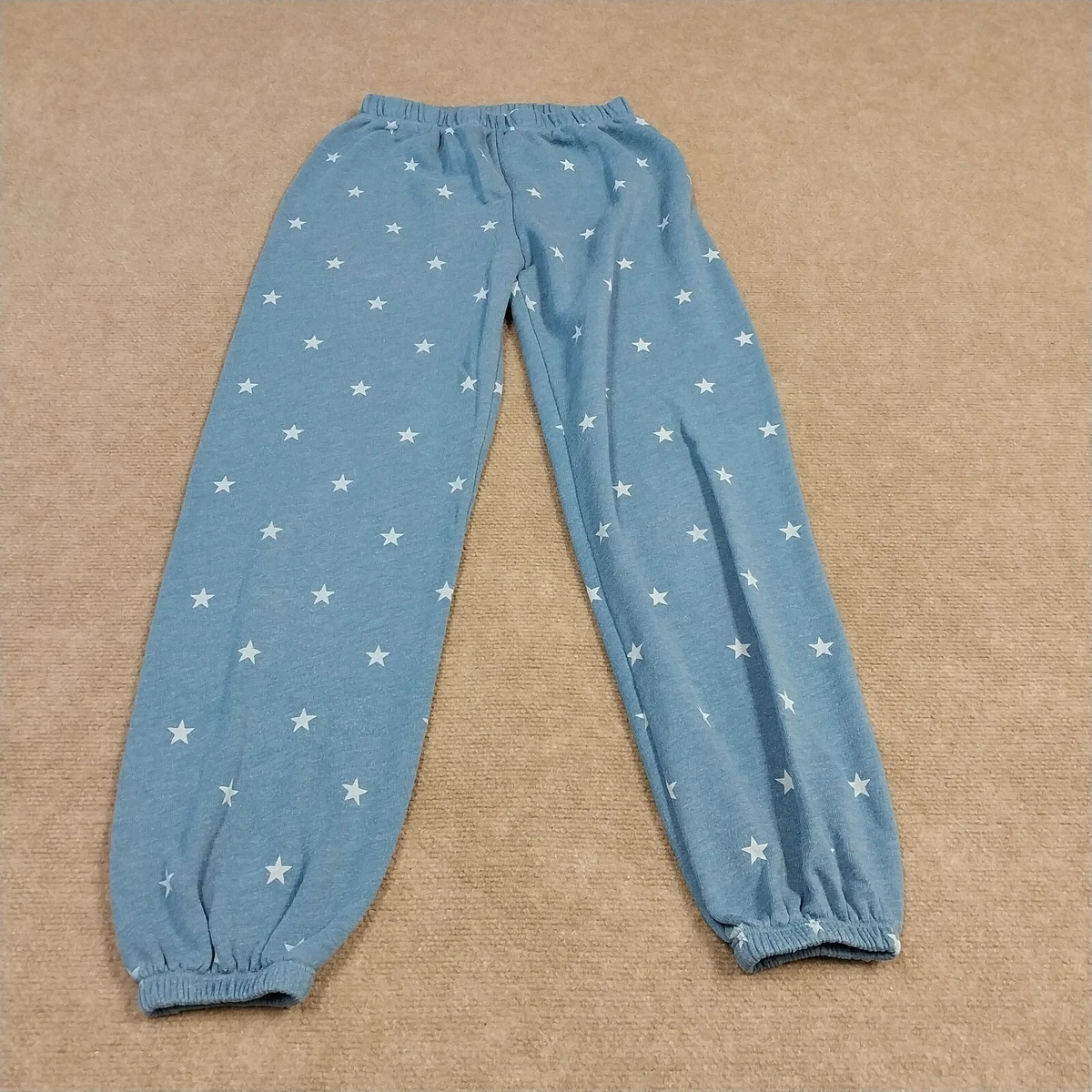Wildfox Womens Small Blue Star Print Elastic Waist Jogger