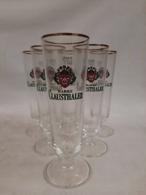 Clausthaler Alkoholfrei 6x Bierglas 0,2 l Gastro Tulpe Pokal alte Form