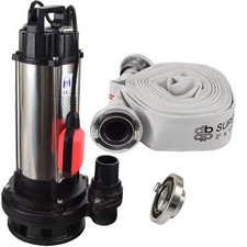 Abwasser Schmutz wasser Tauch Garten pumpe mit 10 m C-Schlauch Feuerwehrschlauch