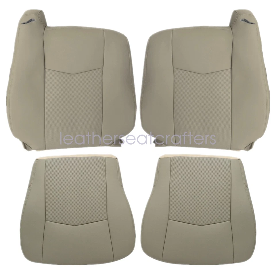 Driver & Passenger Side Leather Seat Cover Tan Perf For 2004-2009 Cadillac SRX Foto 3 de 4