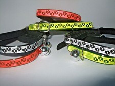Cat Collar reflective Hi Visibility 2 PACK Vis safety fluorescent Bell safety 