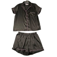 Juicy Couture Medium Black 2 Piece Sleepwear Pajama Set Short Sleeve Shorts