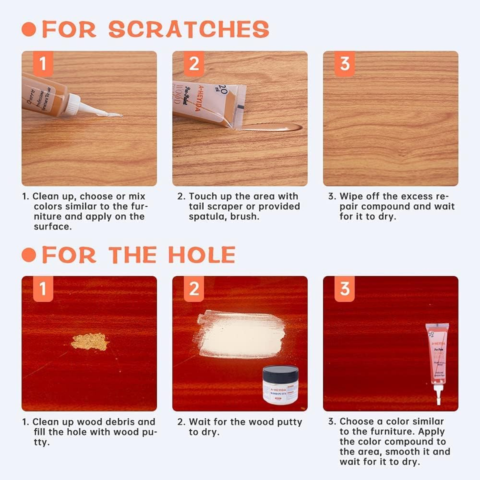 Wood Furniture Repair Kit 18 Colors Wood Filler Hardwood Laminate