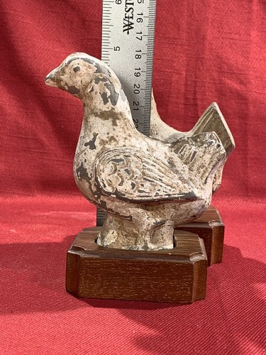 Chinese Han Dynasty Pottery - Antique - Lot of 2 Chickens / Birds - Picture 9 of 10