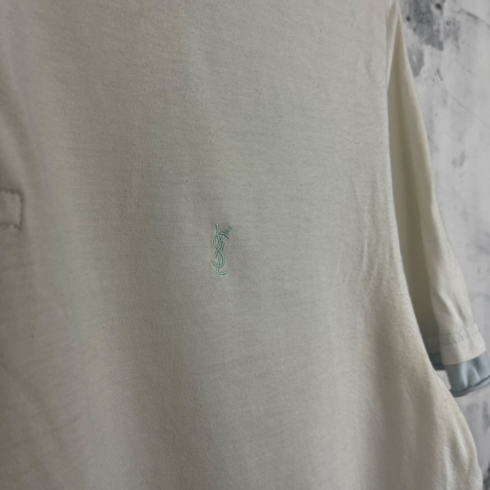 T shirt vintage Yves Saint Laurent YSL a righe mini logo taglia XL