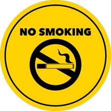 Circle Plus No Smoking Wall or Door Sign  Easy Installation