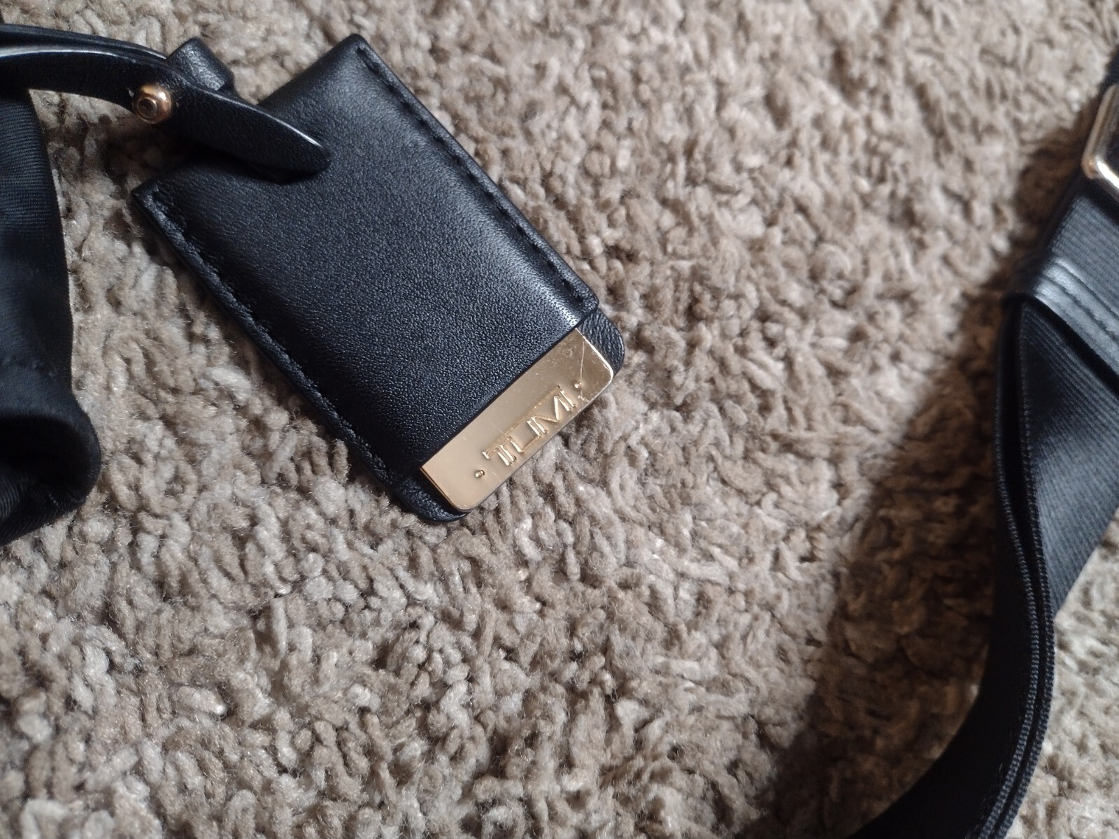 TUMI Voyageur Black Nylon Gold Tone Briefcase Business Laptop Bag Dara