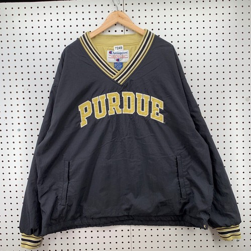 Vtg Champion Purdue Mens Lined Pullover 