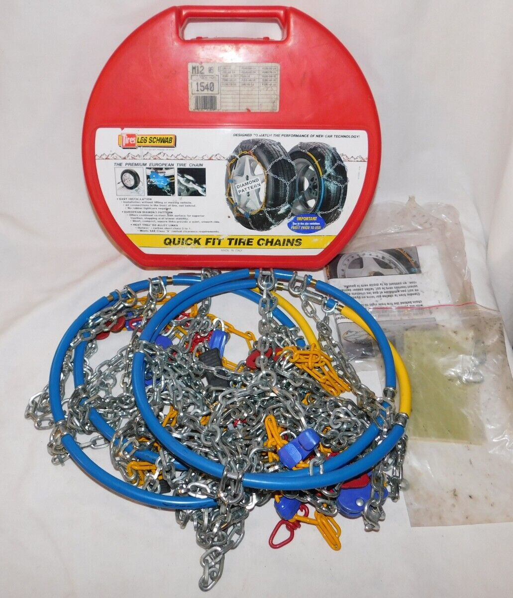 1540 Les Schwab Quick Fit Tire Chains - Never Used - Made in Italy