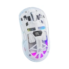 FREEWOLF A2 Transparent Wireless Gaming Mouse, Dual Mode BT 5.0/2.4G Mouse