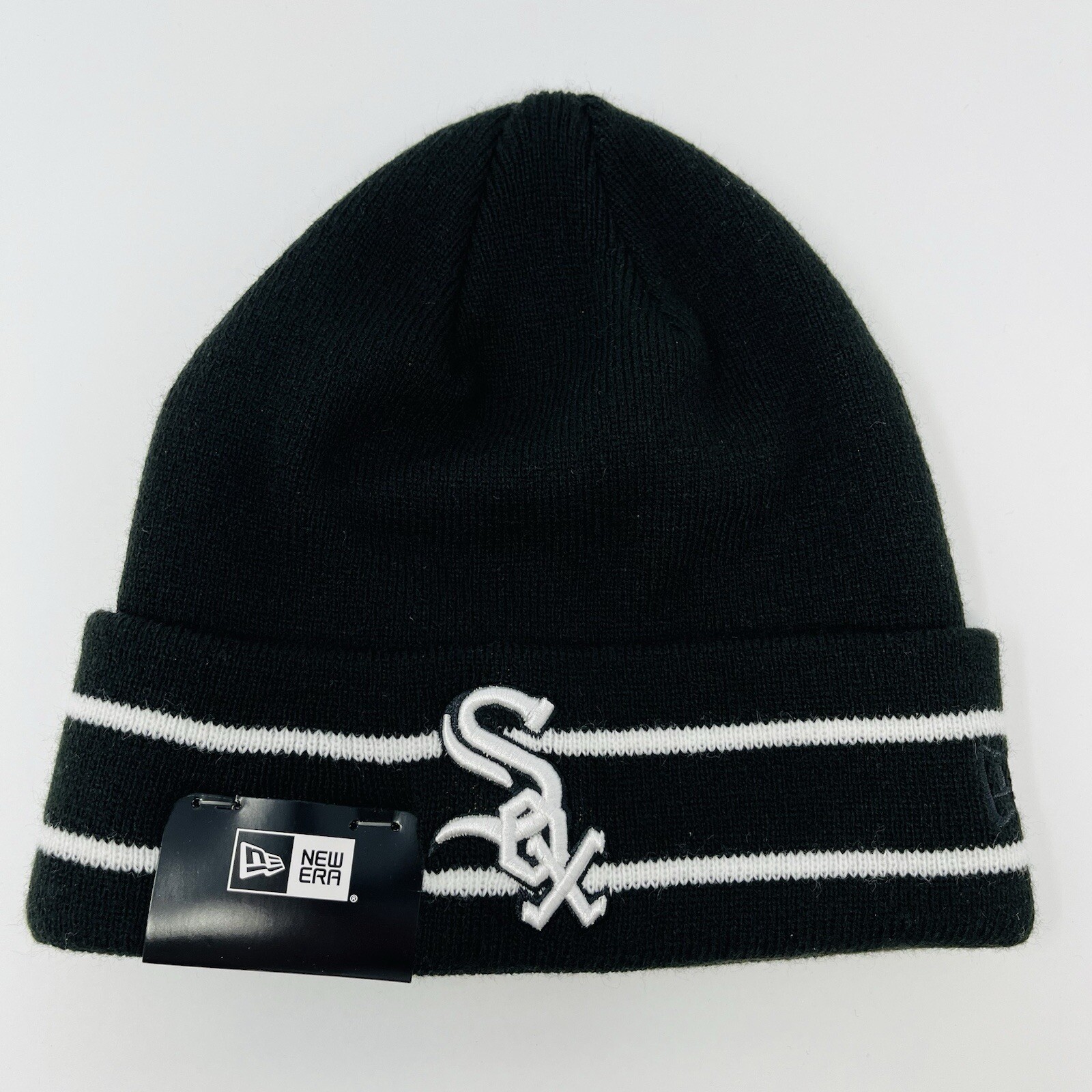 New Era MLB Chicago White Sox Cuffed Beanie Toboggan Winter Hat Mens Black White