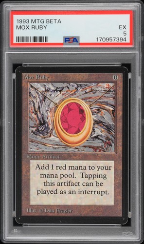1993 MTG LIMITED EDITION BETA MOX RUBY PSA 5