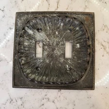 American Tack & Hardware Co. 53 TT 1974 Double  Light Switch Scalloped PATINA