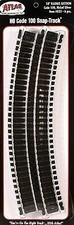 Atlas Code 100 18 Radius Track 6 - HO Scale Nickel Silver Model Train Track