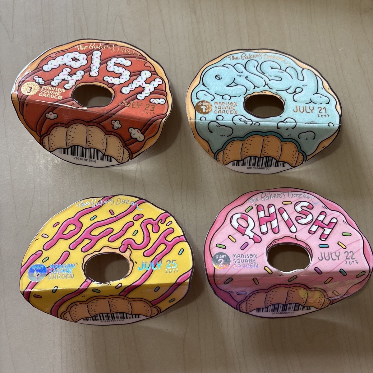 Phish Baker's Dozen Donut Ticket Stub Box Set Of 13 NYC Not Mint