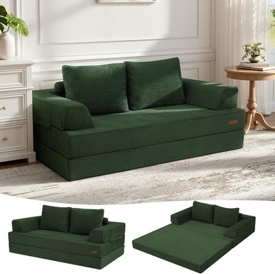 Futon Sofa Bed Convertible Folding Sofa Bed Boneless Couch Loveseat Corduroy