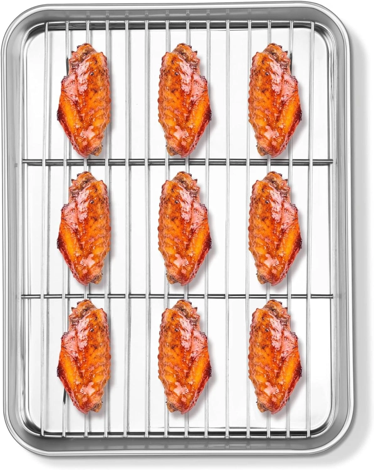 Stainless Steel Baking Sheet with Wire Rack, 10.5 x 8 Inches, Pan & Rack Set