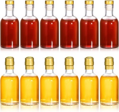 Hacaroa 12er Pack kleine Glas Schnaps Flaschen mit T-Top Caps und 3 Oz-12 