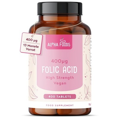 Folsäure | 400 Tabletten | 400 mcg pro Tablette | 73 g (1er Pack) 