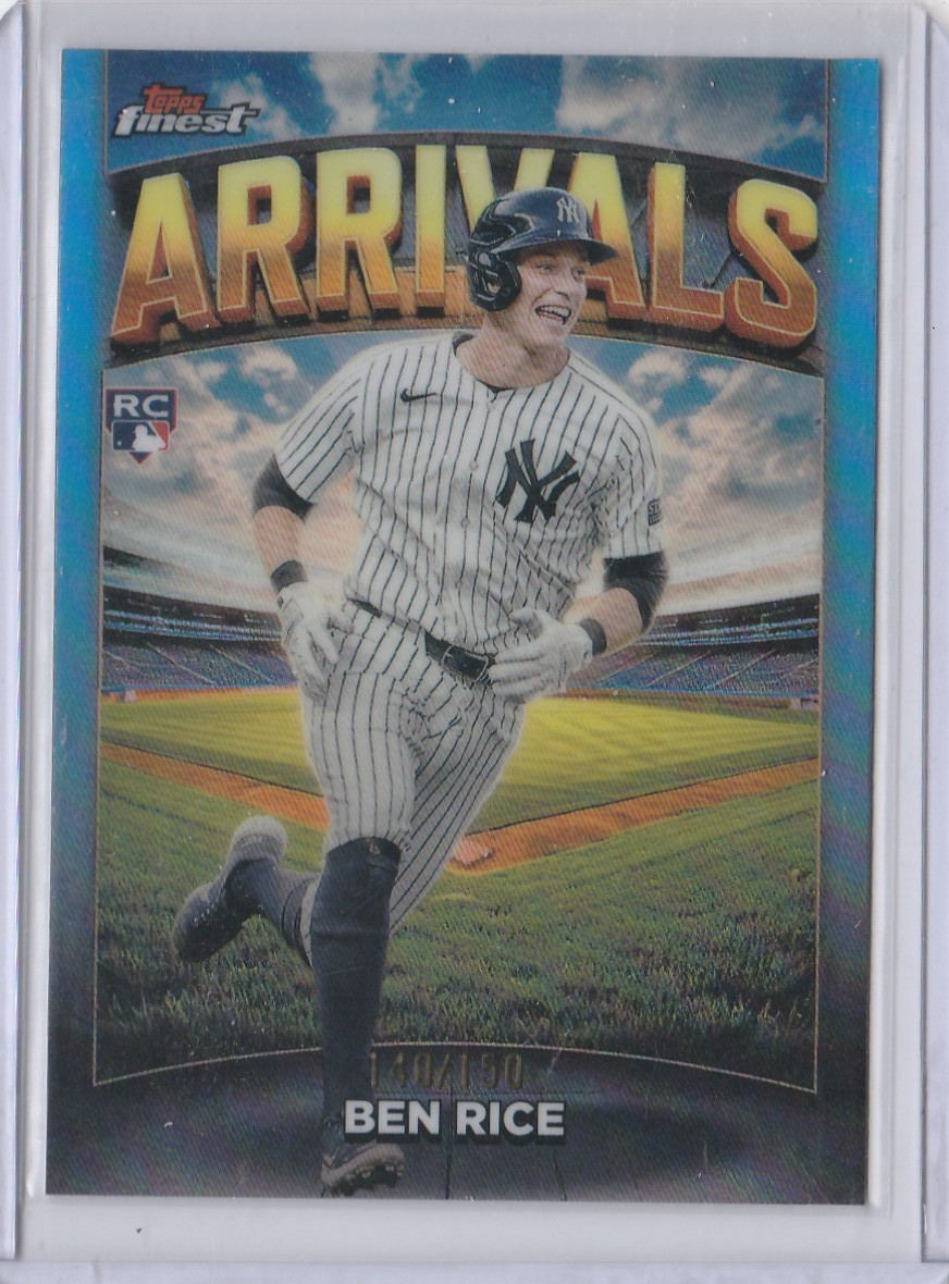 2025 TOPPS FINEST #A-18 BEN RICE "ARRIVALS" ROOKIE RC #140/150  070726