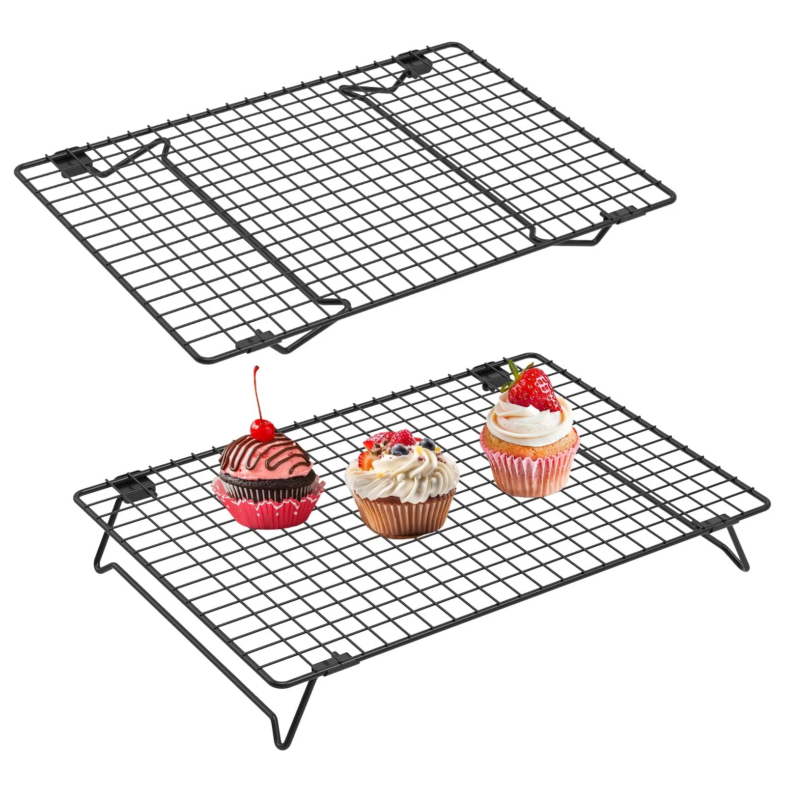 2 Pack Cooling Racks for Cooking and Baking, 13.4 x 9.4 Inch 2-Tier Stackable...
Opens in a new wind