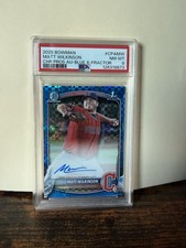 2025 Bowman- Chrome Prospect Autographs Matt Wilkinson Blue X-Fractor /150 PSA8 
