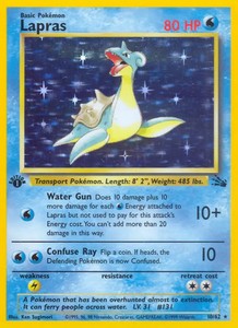 Lapras - 10/62 - Pokemon Fossil 1st Edition Holo Rare Card WOTC MP