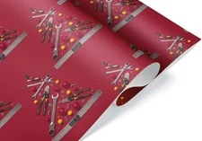 Christmas Construction Gift Wrap, Tools Xmas Wrapping Paper, for Construction Wo