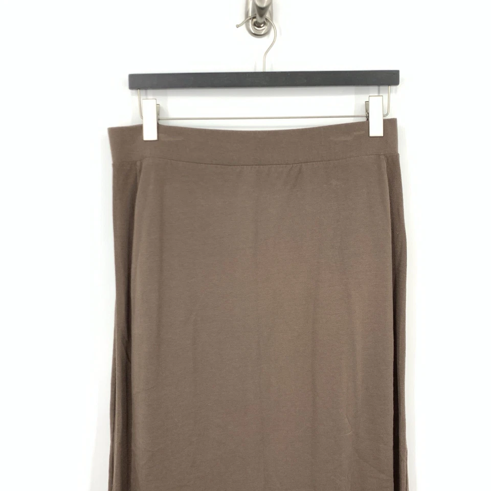 Purejill J Jill Women Size Large Skirt Long Midi Brown Pima Cotton Stretch Pull - Image 2 of 4