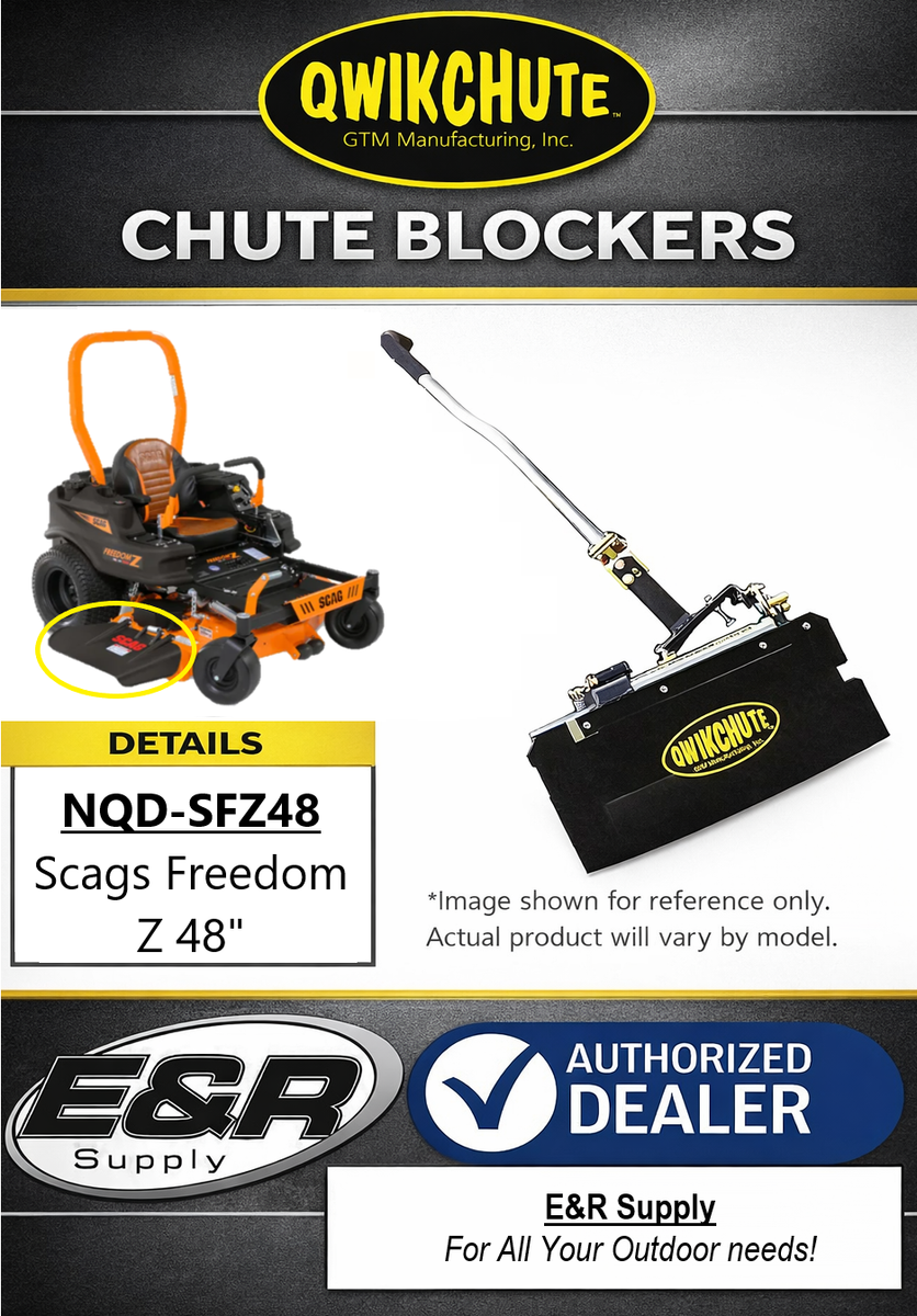 激レア MAINTENANCE TECHNICAL SQ F-2 Qwikchute Chute Blocker fits Scag Freedom Z & Patriot 48