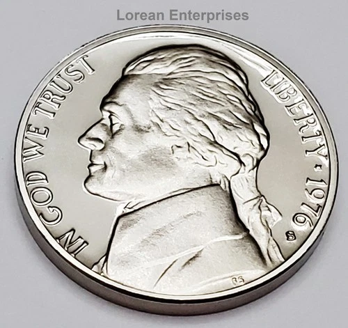 1976-S Jefferson Nickel Proof — photo from the most recent tracked eBay sale