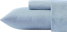 Nautica- Queen Sheet Set, Deep Pocket Fitted Queen, Herringbone Coastal Blue