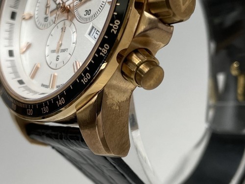 EDOX Chronorally S Quartz Date Wristwatch Chronograph Gold GP 10229-37RCA-AIR - Afbeelding 10 van 10