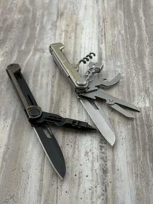 Lot of 2: Gerber Armbar Drive Black & Armbar Cork Gold Multi-Tool Pocket Knife