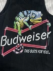 Vintage Budweiser Shirt Mens Large Blue Chameleons Neon Sign 90s Tank Top Y2K
