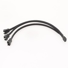 4Pin 1 to 3 Ways PWM Fan Splitter Cable Sleeved Fan Power Exion Cable Female ...