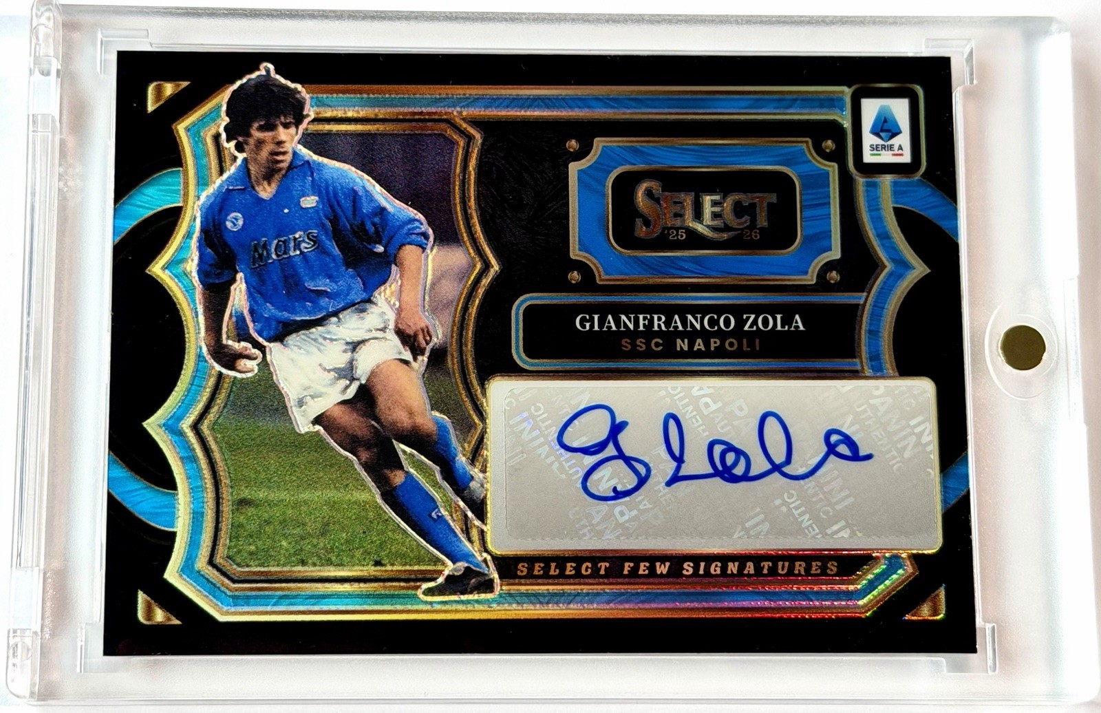 2025-26 Panini Select Few Auto🔥Black 1 of 1🔥 Gianfranco Zola Napoli LEGEND view 2