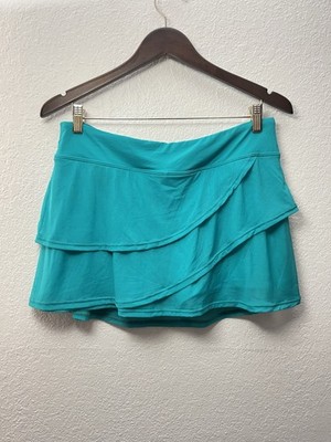 Coco Reef Womens Tiered Skirt Swim Bottom Separates Green Size L