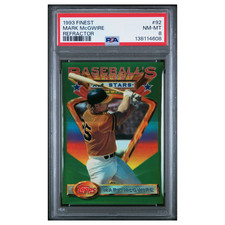 MARK McGWIRE #92 psa 8 1993 Finest Refractor Baseball Card MLB