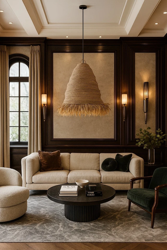 Boho Style Natural Raffia Ceiling Lamp Handwoven Pendant Light E27 60W - Image 3 of 4