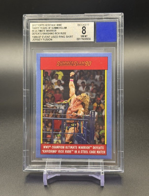 2017 Topps Heritage Ultimate Warrior Patch WWE Summerslam 90 Event Used Ring Mat