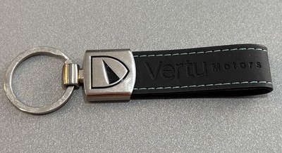 ORIGINAL VERTU MOTORS HAUPTHÄNDLER AUTO SCHLÜSSELANHÄNGER SCHLÜSSELRING METALL & LEDER