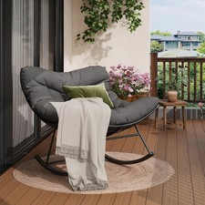 Grand Patio Outdoor Rocking Chair Lounge Chair with Cushion Garden Rocking Chair