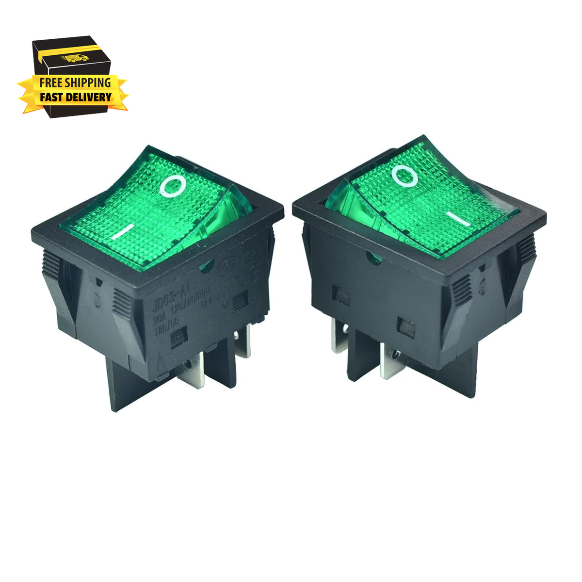 3Pcs 4Pin 30A 125V/250V T85/55 1E4 Large Current Rocker Power