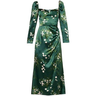 Reformation Gloriana Silk Midi Dress Buena Wedding Cocktail Garden Party 2