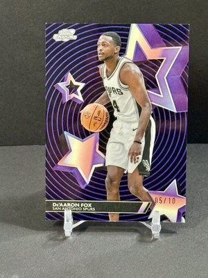 2025-26 Topps Cosmic Chrome De’Aaron Fox Black Starfractor #5/10
