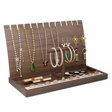 Wooden Jewelry Organizer, Jewelry Display Stand Necklace Holder for 12 Neckla...