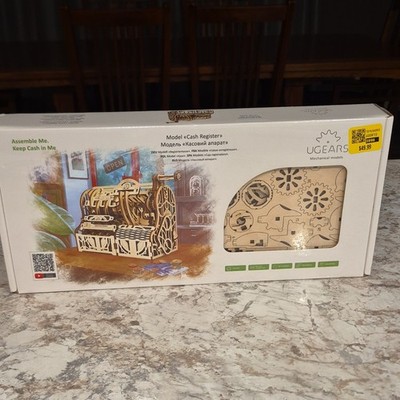 UGEARS Cash Register Wooden Mechanical 3D Puzzle Model Kit 405pc Ages 14+