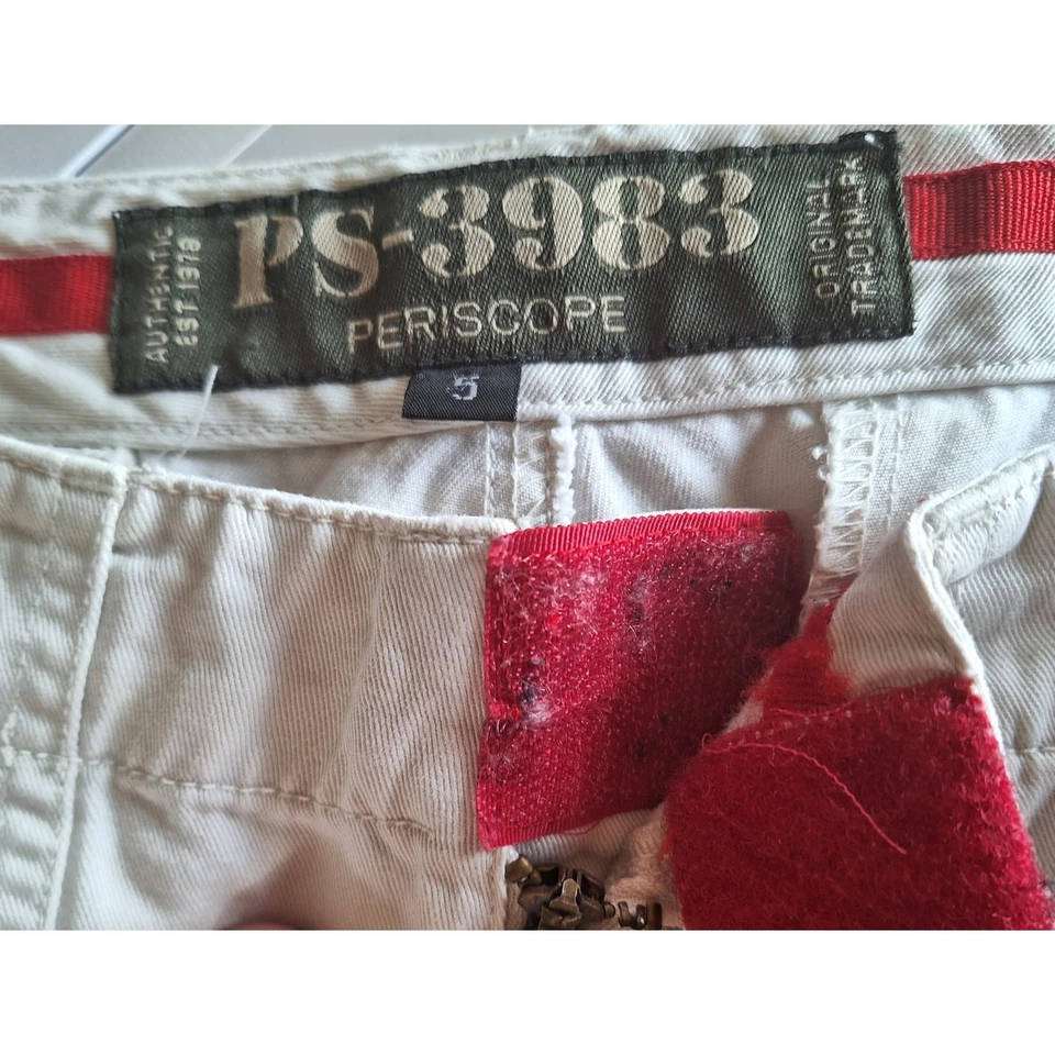 Pantalones de algodón cargo vintage PS-3983 Periscope para mujer 5 beige Y2K Foto 3 de 4